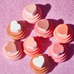 PRIVATE LABEL, 100 sets Wholesale Luxury PREMIUM Quality Vegan, Cruelty Free Bouncy Liquid Cushion Blusher, Pink Heart Shaped Cheek Blush Stamp 4 Shades