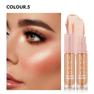 PRIVATE LABEL, 100pcs Wholesale Luxury PREMIUM Quality Vegan, Cruelty Free Face and Body Sparkling Skin Waterproof Dazzling Pearl Liquid Glow Highlighter 8 Shades