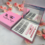 PRIVATE LABEL, 100 kits Wholesale Luxury PREMIUM Quality Vegan, Cruelty Free Wholesale Individual Lash Clusters, Eyelash Extensions, Precut Segment Cluster Lashes DIY Lash Extension Kit