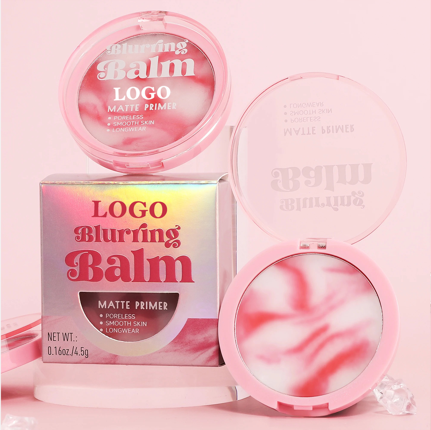 PRIVATE LABEL, 100pcs Wholesale Luxury PREMIUM Quality Vegan, Cruelty Free 12Hr Shine Free Wear, Waterproof Oil Control Matte Concealing Balm, Pore Blurring Velvet Skin Smoothening Perfecting Balm