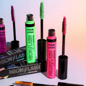 PRIVATE LABEL, 100pcs Wholesale Luxury PREMIUM Quality Vegan, Cruelty Free, Multicolor UV Neon Mascara, Cosmetic High Pigmented Shiny Eye Luminous Mascara, Quick Dry, Glow in the Dark Florescent Mascara. 6 Colors