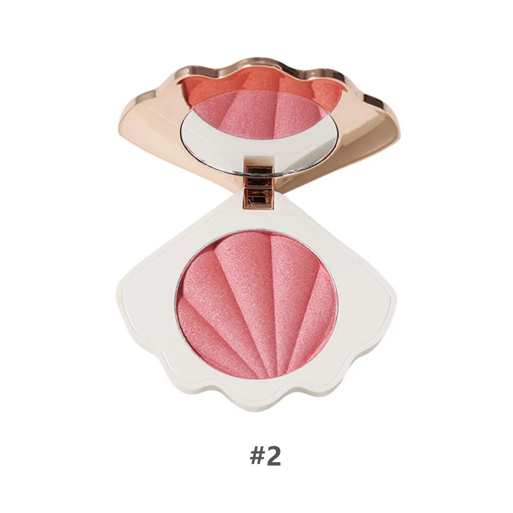 PRIVATE LABEL, 100 pcs Wholesale Luxury PREMIUM Quality Vegan, Cruelty Free, 
Custom Cute Pink/White and Gold Shell Cream Blusher, Single Compact Powder Blush. 5 Shades