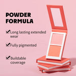 PRIVATE LABEL, 100pcs Wholesale Luxury PREMIUM Quality Vegan, Cruelty Free 2-in-1 Cheek Blush Pressed Powder Pan Pink Talc Free Blusher Palette Glow Duo