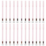 PRIVATE LABEL 100 Piece Wholesale Waterproof ,PREMIUM Quality, Vegan, Cruelty Free Custom Cute Pink Waterproof Long Lasting Lip Liner Pencil 24 Shades