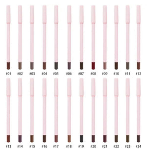 PRIVATE LABEL 100 Piece Wholesale Waterproof ,PREMIUM Quality, Vegan, Cruelty Free Custom Cute Pink Waterproof Long Lasting Lip Liner Pencil 24 Shades