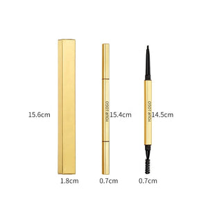 PRIVATE LABEL, 100pcs Wholesale Luxury PREMIUM Quality Vegan, Cruelty Free 
Gold Eyebrow Liner With Brush, Ultra Thin Waterproof Cream Brow Pencil 4 Shades