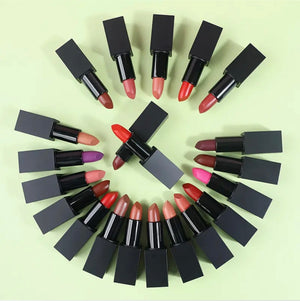 PRIVATE LABEL Wholesale Waterproof ,PREMIUM Quality, Vegan, Cruelty Free 
Custom Waterproof Matte High Pigment Long Lasting Lipstick 21 Shades