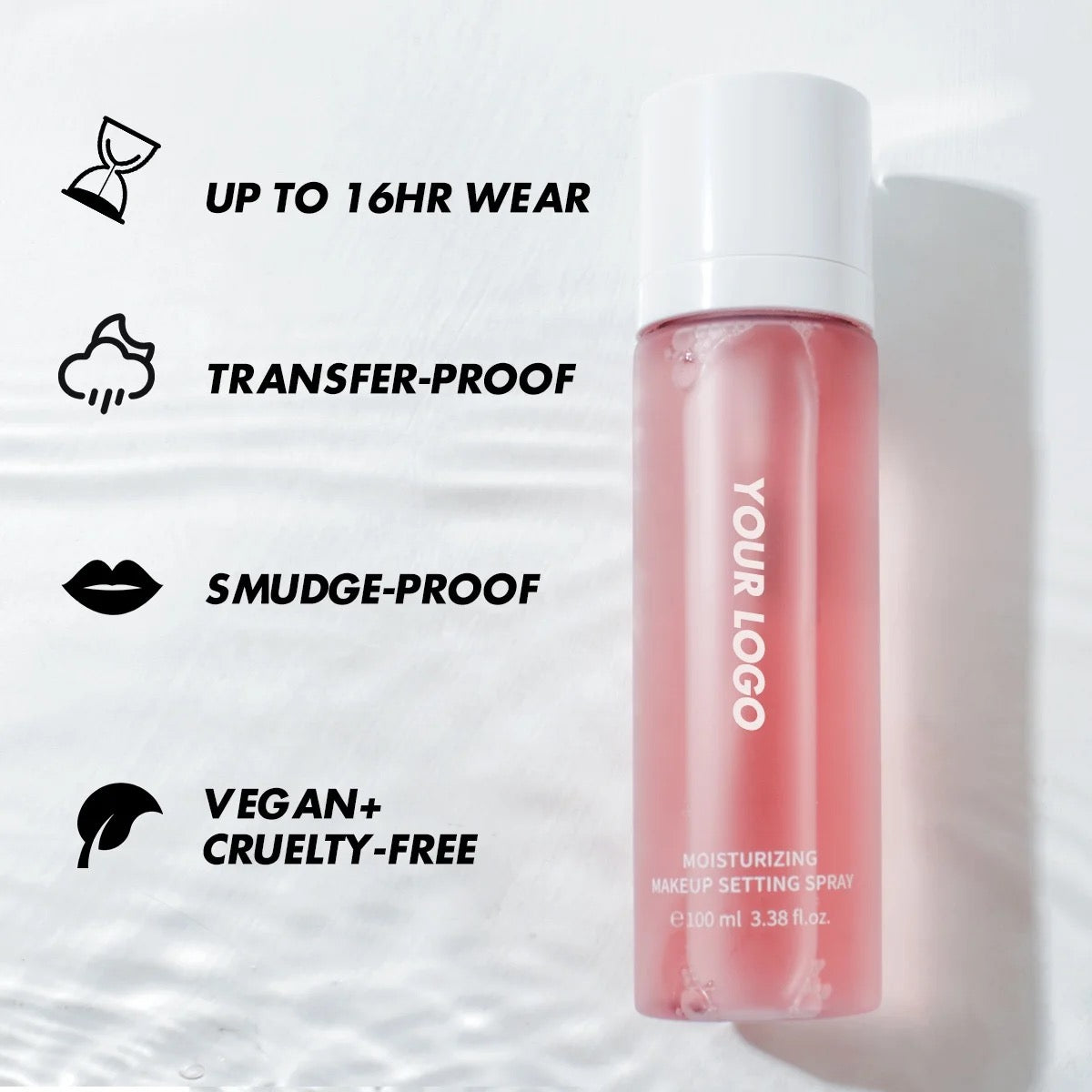 PRIVATE LABEL 100 pcs Wholesale Waterproof ,PREMIUM Quality, Vegan, Cruelty Free Sweat-proof Moisturizing Makeup Setting Spray Mist, Custom Dewy Glass Skin Look Waterproof Fix it Setting Spray