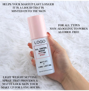 PRIVATE LABEL, 100pcs Wholesale Luxury PREMIUM Quality Vegan, Cruelty Free Waterproof, Sweat Proof, Transfer Proof, Dewy Oil Control, Long Lasting Matifying Setting Spray