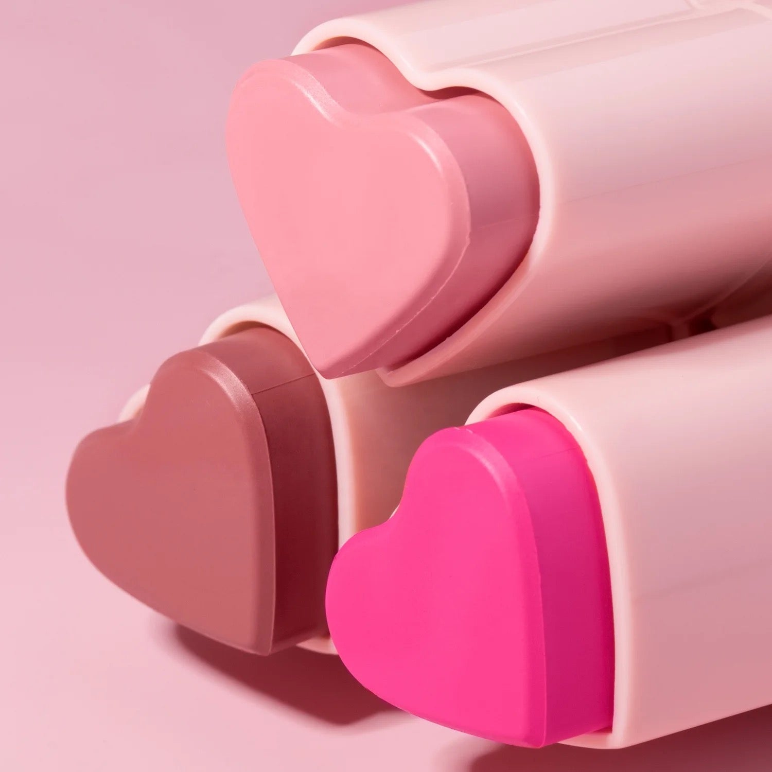 PRIVATE LABEL, 100pcs Wholesale Luxury PREMIUM Quality Vegan, Cruelty Free Heart Shape Creamy Blush on Stick, Organic Cheek Tinted Cosmetic Heart Blush