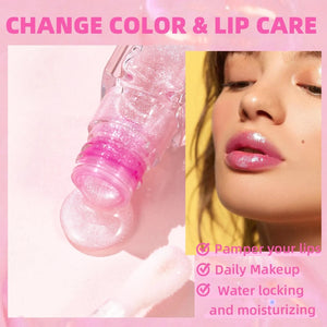 PRIVATE LABEL, 100pcs Wholesale Luxury PREMIUM Quality Vegan, Cruelty Free Clear Plumping Lipgloss, Moisturizing Fruity Tinted Color Changing Lip Oil