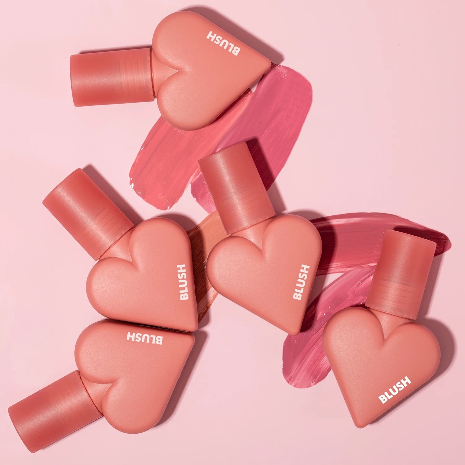 PRIVATE LABEL, 100pcs Wholesale Luxury PREMIUM Quality Vegan, Cruelty Free Face Makeup Heart Shaped Lip Eye Cheek Liquid Blush, Long Lasting High Pigmented Blush Tint