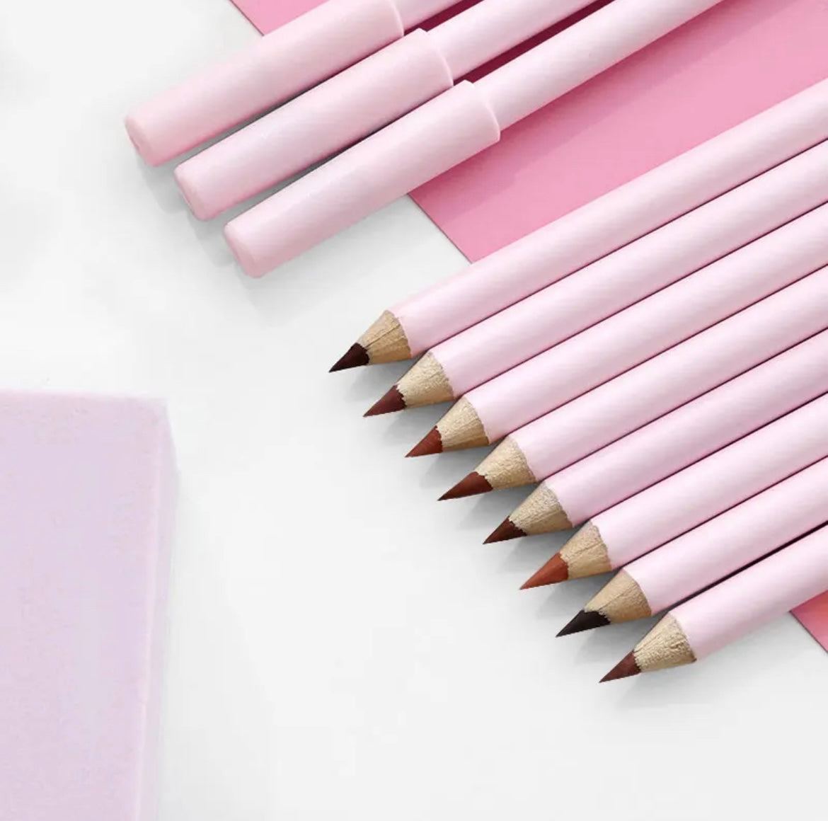 PRIVATE LABEL 100 Piece Wholesale Waterproof ,PREMIUM Quality, Vegan, Cruelty Free Custom Cute Pink Waterproof Long Lasting Lip Liner Pencil 24 Shades