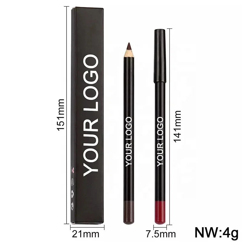 PRIVATE LABEL, 100pcs Wholesale Luxury PREMIUM Quality Vegan, Cruelty Free 
Custom your Logo Long Lasting Lipliner Pencil Matte High Quality Wood Lip Liner 21 Shades