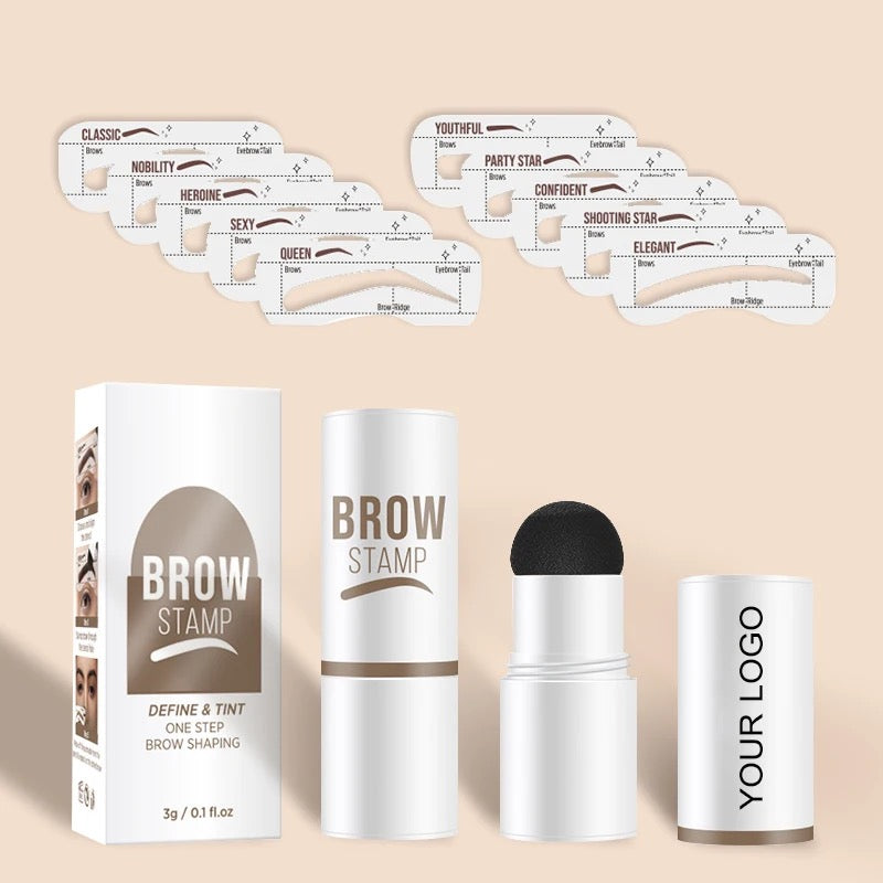 PRIVATE LABEL, 100 sets Wholesale Luxury PREMIUM Quality Vegan, Cruelty Free Waterproof Makeup Brow Tinting Kit Eyebrow Stencil Stamp Kit 3 Shades