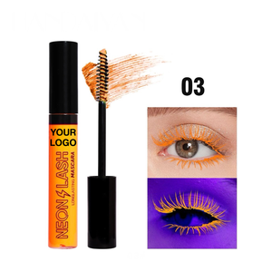 PRIVATE LABEL, 100pcs Wholesale Luxury PREMIUM Quality Vegan, Cruelty Free, Multicolor UV Neon Mascara, Cosmetic High Pigmented Shiny Eye Luminous Mascara, Quick Dry, Glow in the Dark Florescent Mascara. 6 Colors