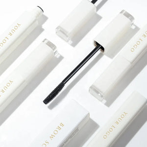 PRIVATE LABEL, 100pcs Wholesale Luxury PREMIUM Quality Vegan, Cruelty Free, Custom White Wand Tube Waterproof Long Lasting Brow Sculpt Wax, Organic Eyebrow Strong Hold Styling Gel