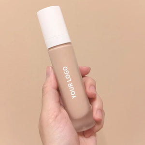 PRIVATE LABEL, Wholesale 100 Pcs Luxury PREMIUM Quality Vegan, Cruelty Free White Pump Bottle Matte Cream Foundation 30ml Full Coverage Makeup Base, Long Lasting Waterproof Concealer, Custom Liquid Foundation 18 Shades