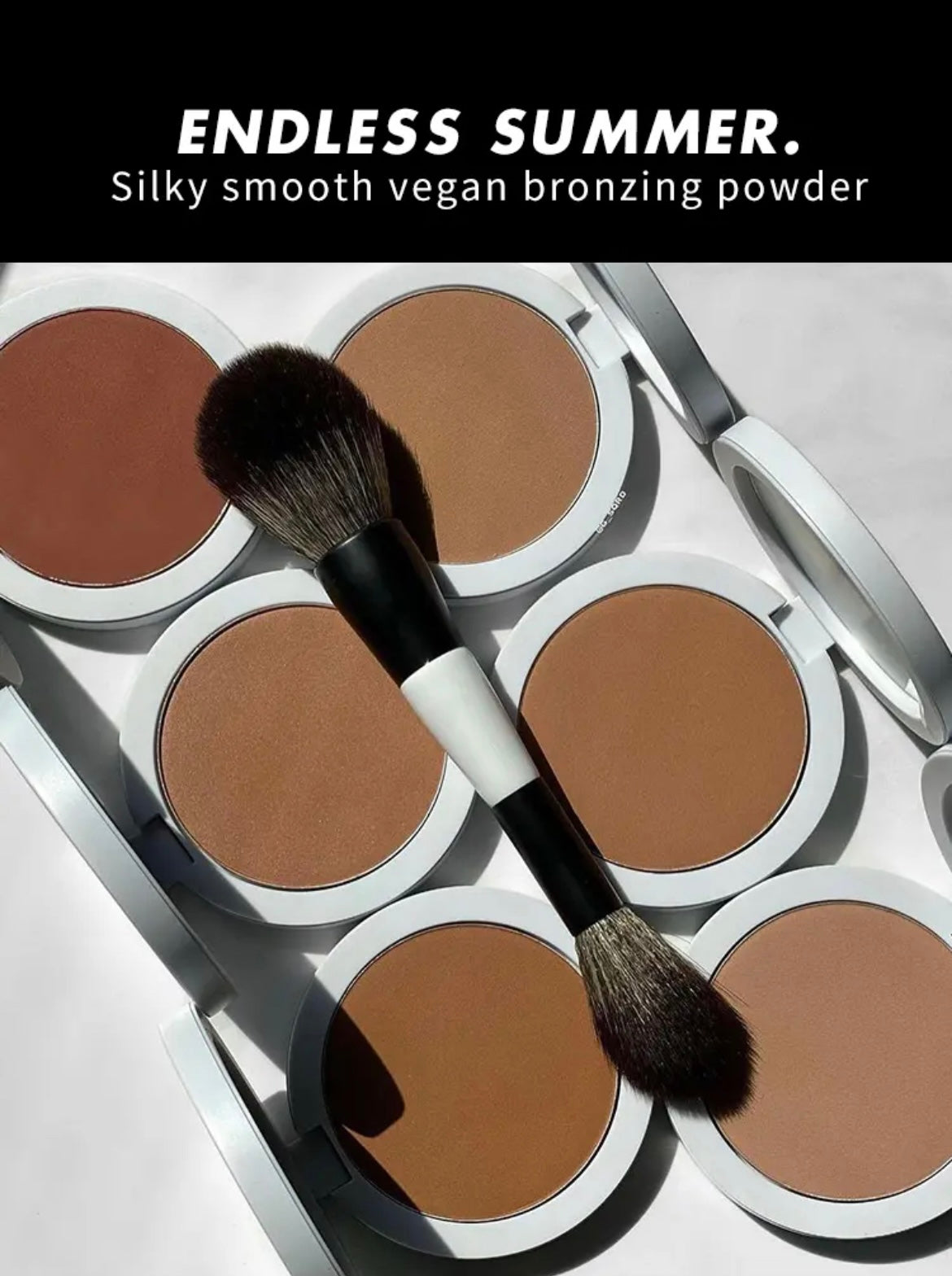 PRIVATE LABEL, 100pcs Wholesale Luxury PREMIUM Quality Vegan, Cruelty Free Long Lasting Full Coverage Single Makeup Bronzer Palettes, High Pigment Nourishing Matte Pressed Powder Bronzer Contour Palette. 6 Shades