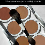 PRIVATE LABEL, 100pcs Wholesale Luxury PREMIUM Quality Vegan, Cruelty Free Long Lasting Full Coverage Single Makeup Bronzer Palettes, High Pigment Nourishing Matte Pressed Powder Bronzer Contour Palette. 6 Shades