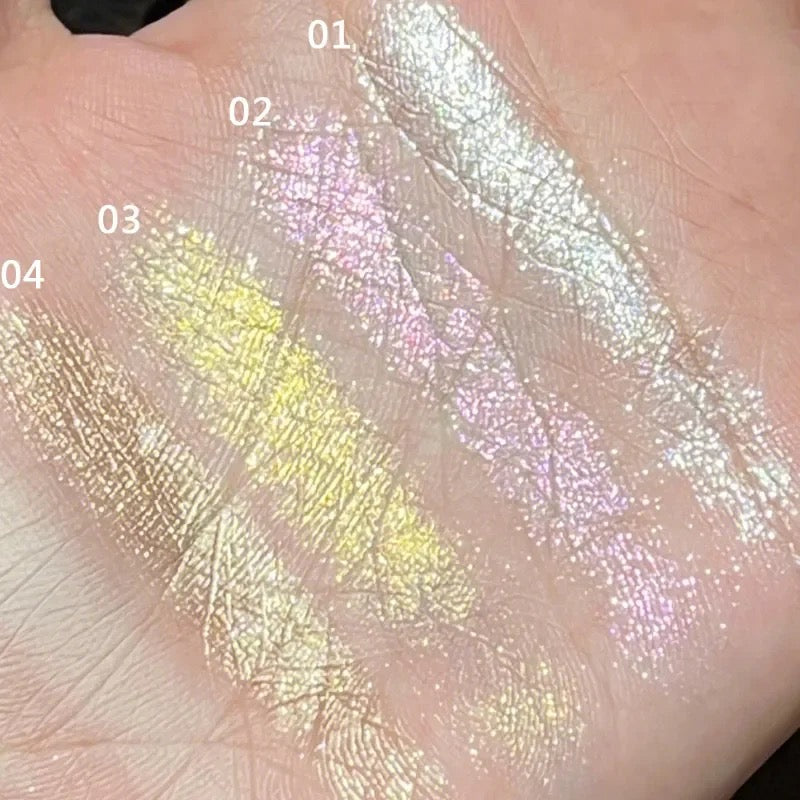 PRIVATE LABEL, 100pcs Wholesale Luxury PREMIUM Quality Vegan, Cruelty Free High Quality Diamond Shimmer Shiny Highlighter, Sparkly Body/ Face Highlighter Powder 4 Shades