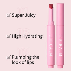 PRIVATE LABEL, Wholesale 100 pcs Luxury PREMIUM Quality Pre-Super Juicy Hydrating Heart Shaped Lip Balm Pen Press Treatment. 15 Colours