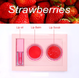 PRIVATE LABEL, 100pcs Wholesale Luxury PREMIUM Quality Vegan, Cruelty Free, 
Nourishing, Moisturizing and Exfoliating Lip Care Trio, Organic Collagen Sugar Lip Scrub, Hydrating Lip Mask and Lip Oil Kit, Lip Care Set 7 Flavors