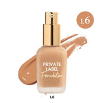 PRIVATE LABEL, Wholesale Luxury PREMIUM Quality Vegan, Cruelty Free Custom Ultra Luxury Waterproof Matte Finish Full Coverage Liquid Foundation with Hyaluronic Acid