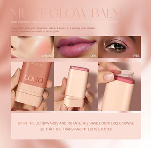 PRIVATE LABEL, 100pcs Wholesale Luxury PREMIUM Quality Vegan, Cruelty Free Rose Gold High Pigment Long Lasting Waterproof Cream Glow Blush Stick. 3 Shades