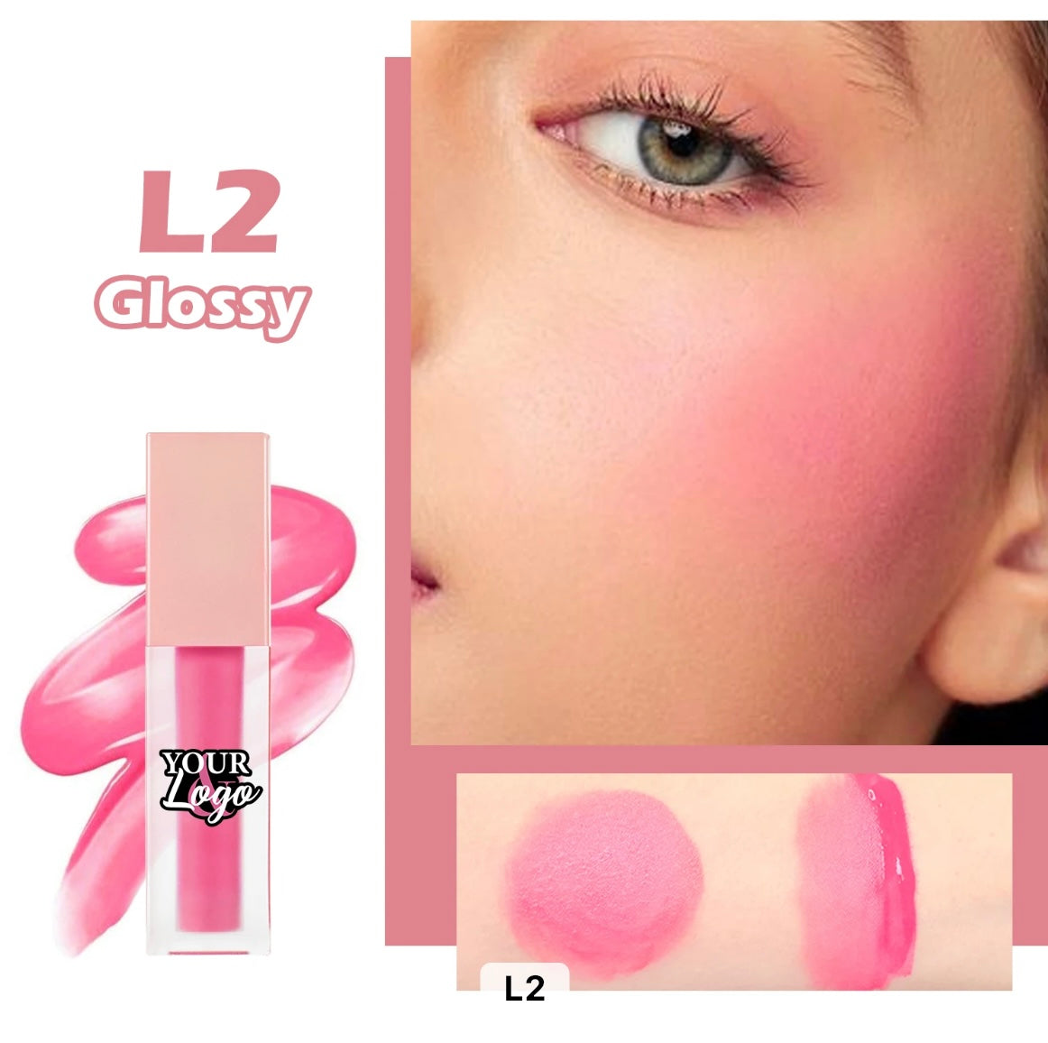 PRIVATE LABEL, 100pcs Wholesale Luxury PREMIUM Quality Vegan, Cruelty Free Pink Tube Long Lasting Glossy & Matte Creamy Liquid Blush 8 Shades