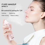 PRIVATE LABEL, 200pcs Wholesale Luxury PREMIUM Quality Vegan, Cruelty Free 110ml Custom Pink Packaging Best Selling Fixing Spray, Waterproof, Oil Control Makeup up Setting Spray, Matte/ Shimmer Finishing Spray. 2 Colors