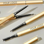 PRIVATE LABEL, 100pcs Wholesale Luxury PREMIUM Quality Vegan, Cruelty Free 
Gold Eyebrow Liner With Brush, Ultra Thin Waterproof Cream Brow Pencil 4 Shades