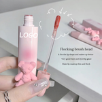 PRIVATE LABEL 100 Pcs Wholesale Luxury PREMIUM Quality Korean Cute Pink Bear Velvet Matte Long Lasting Liquid Lipstick