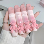 PRIVATE LABEL 100 Pcs Wholesale Luxury PREMIUM Quality Korean Cute Pink Bear Velvet Matte Long Lasting Liquid Lipstick