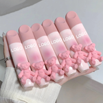 PRIVATE LABEL 100 Pcs Wholesale Luxury PREMIUM Quality Korean Cute Pink Bear Velvet Matte Long Lasting Liquid Lipstick