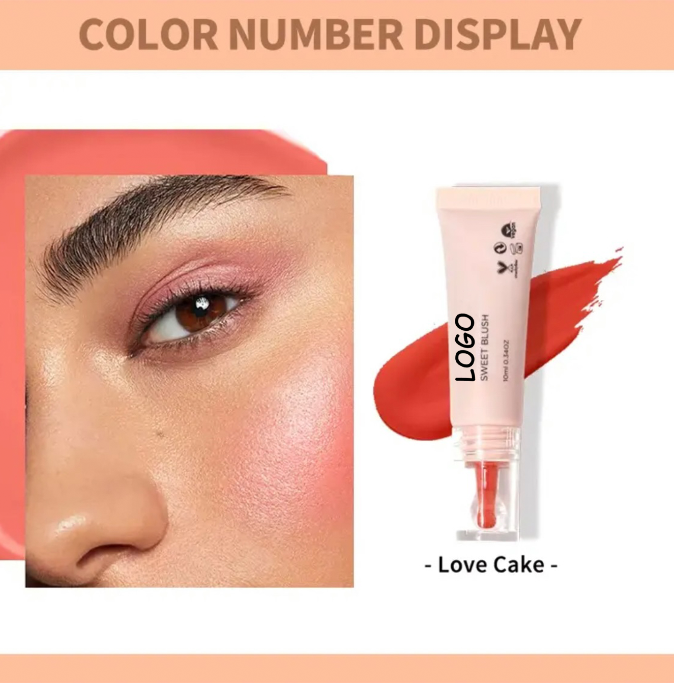 PRIVATE LABEL, 100pcs Wholesale Luxury PREMIUM Quality Vegan, Cruelty Free Waterproof Liquid Blush Cream Makeup, Cheek Tint (Free Shipping)