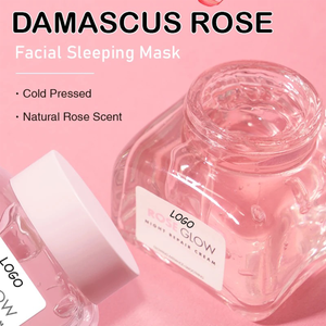 PRIVATE LABEL, Wholesale Luxury PREMIUM Quality Pre-Filled 200 Pcs Natural Rose Jelly Facial Sleeping Mask, Anti-aging Gel Mask