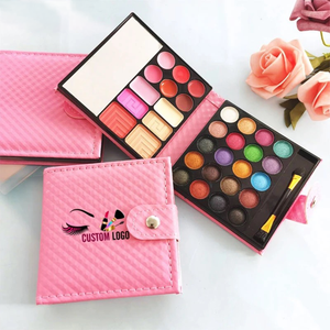 PRIVATE LABEL, 100 pcs Wholesale Luxury PREMIUM Quality Vegan, Cruelty Free, 
Custom Pink High Pigment Makeup Eyeshadow Palette Book, Print your Logo DIY Eyeshadow, Face Powder, Blush, Lipgloss Palette with Brush and Mirror 32 Colors