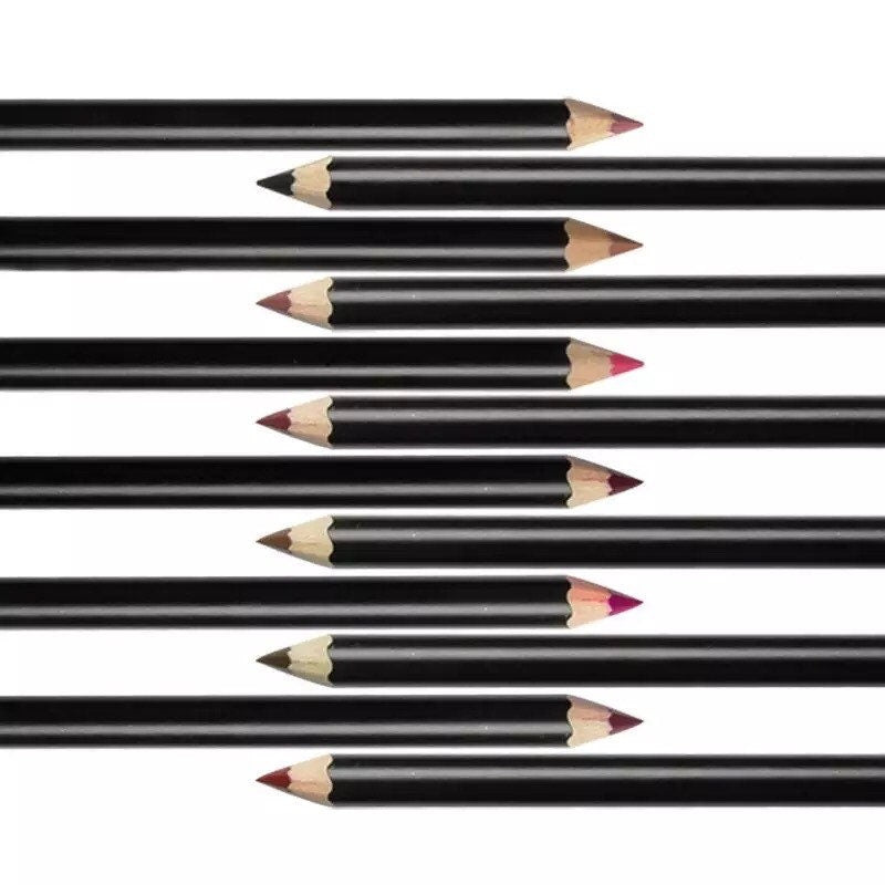 PRIVATE LABEL 100 piece Wholesale Waterproof ,PREMIUM Quality, High Pigment, Long Lasting Eyeliner/Lip-Liner/ Eyebrow-Liner Pencil 12 shades
