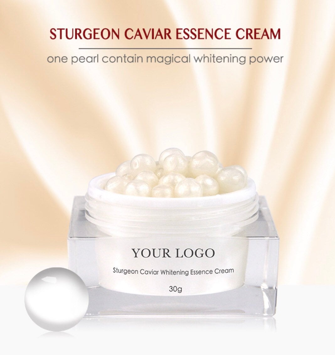 PRIVATE LABEL, Wholesale Luxury PREMIUM quality Brightening Anti-aging Sturgeon Caviar Face Pearl Cream Capsules