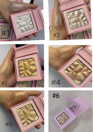 PRIVATE LABEL, Wholesale Luxury PREMIUM quality Pink Pigmented Powder Highlighter/ Bronzer Palette. Comes in 6 Colours (Free Shipping)