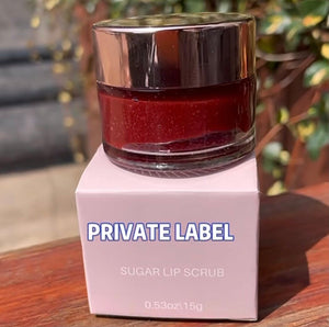 PRIVATE LABEL, Wholesale Luxury PREMIUM quality Glass Jar Organic/ Vegan Moisturizing Sugar Lip-scrubs, 8 Flavours, 10g  (300 pcs)