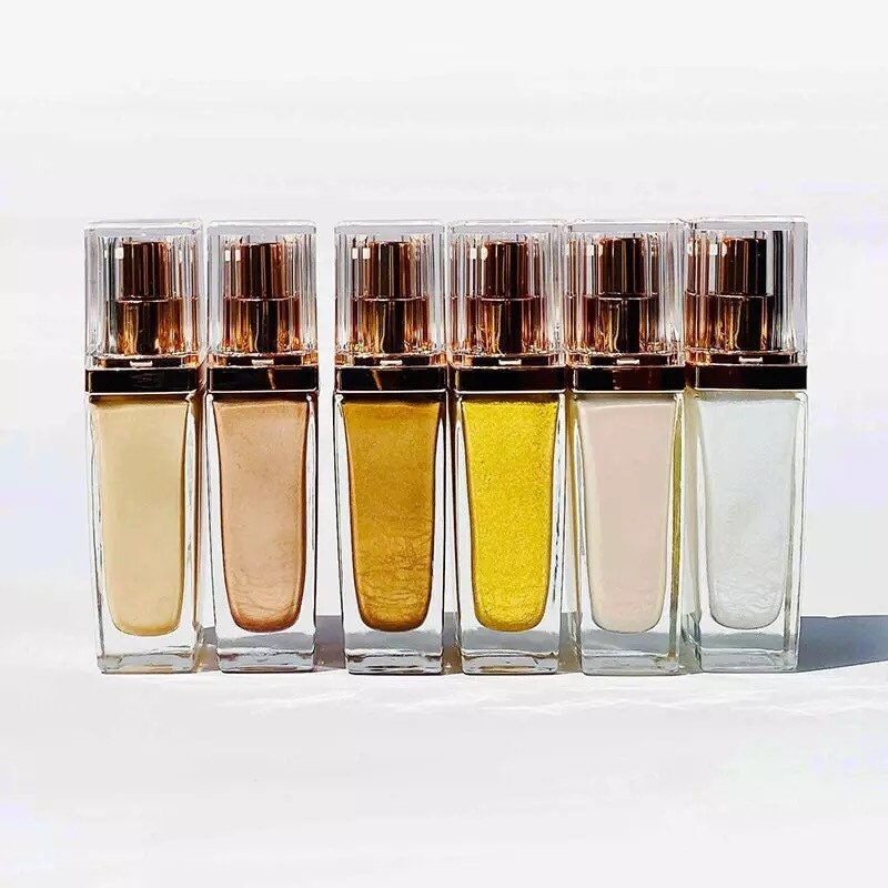 PRIVATE LABEL, Wholesale Luxury PREMIUM quality pre-filled Face/Body Long Lasting Liquid Highlighter 30ml (Free Shipping)