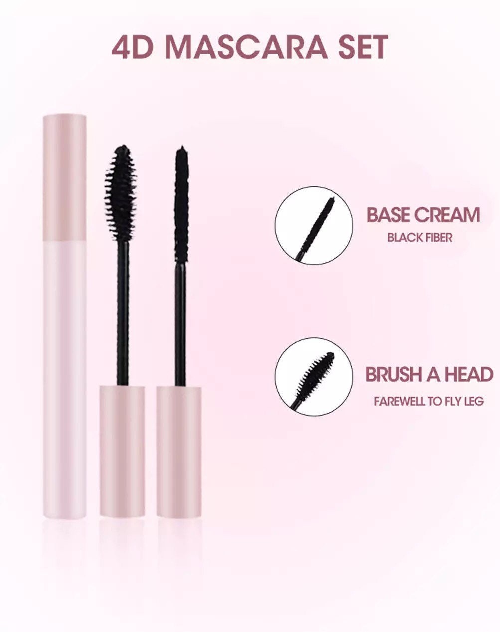 PRIVATE LABEL, Wholesale Luxury PREMIUM quality pre-filled Pink Double Tube Combo Waterproof 4D Thickening/ Lengthening Lash Mascara Set