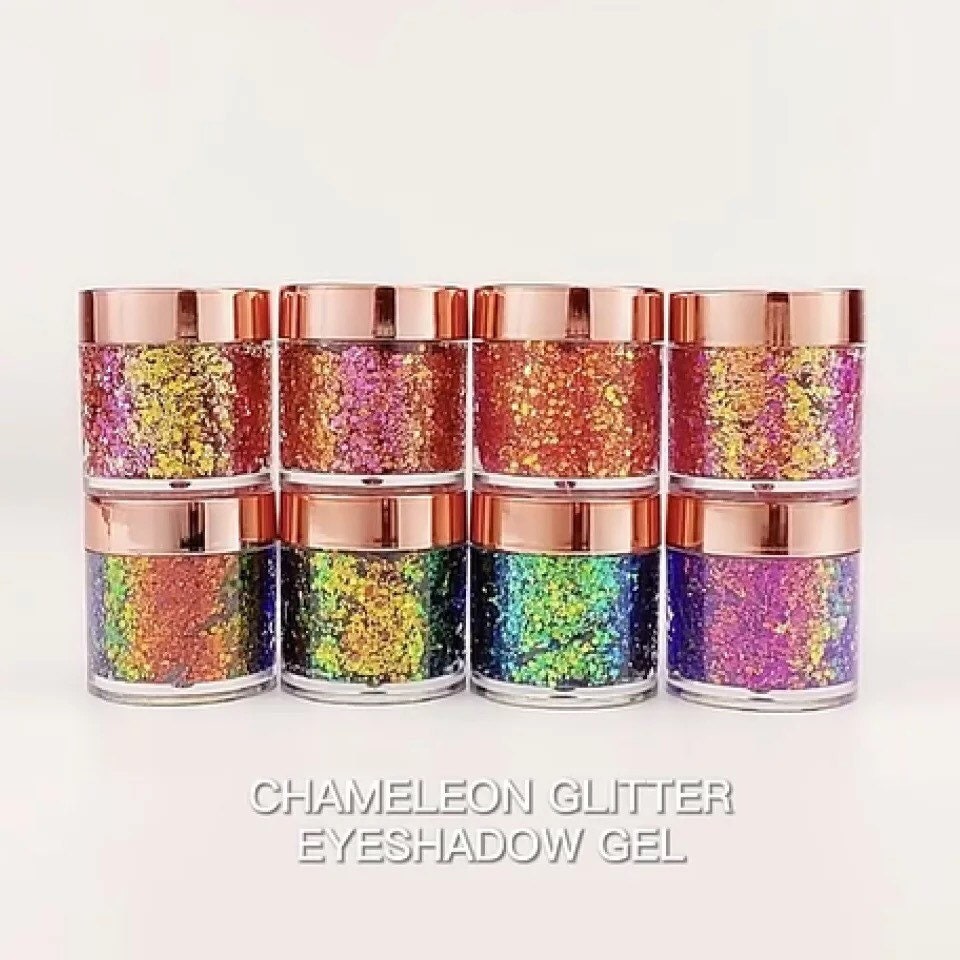 PRIVATE LABEL, Wholesale Luxury PREMIUM quality Super Pigmented Shiny Loose Glitter Chameleon Eyeshadow (50 pcs)