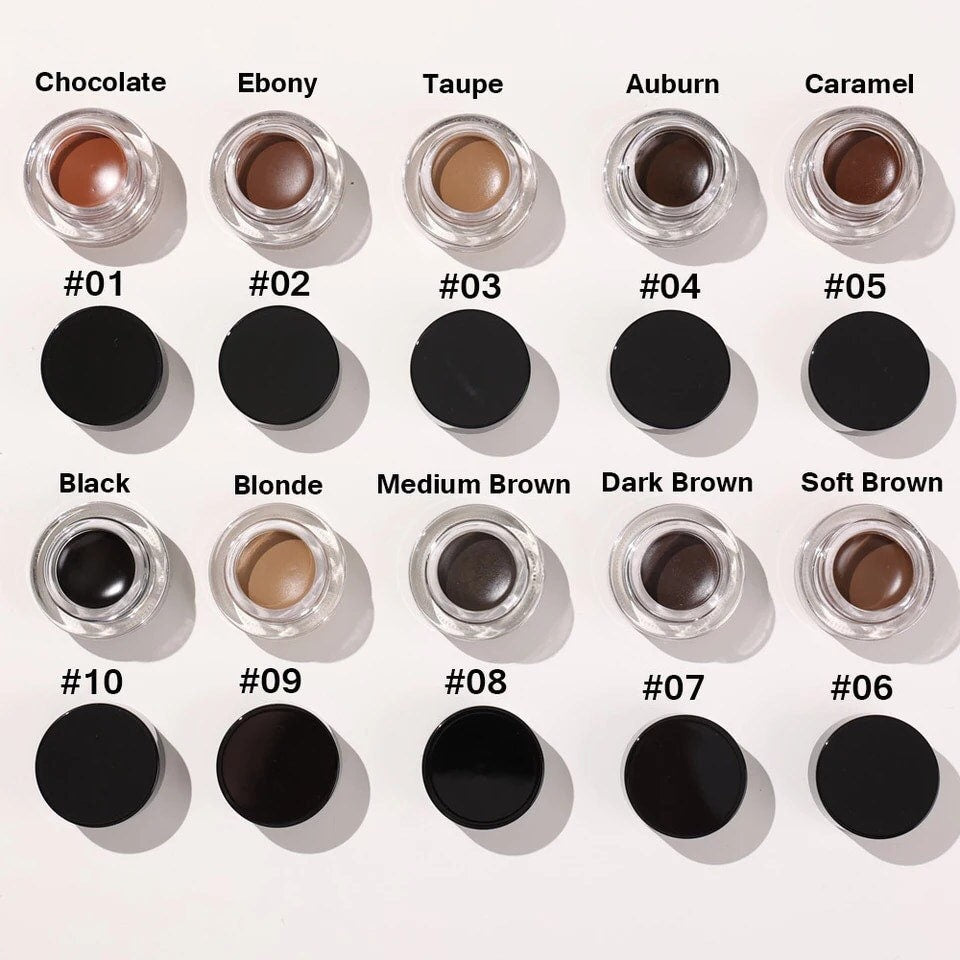 PRIVATE LABEL, Wholesale Luxury PREMIUM quality Waterproof Creamy Eyebrow-Pomade/Long Lasting with applicator  10 Shades(Free Shipping)