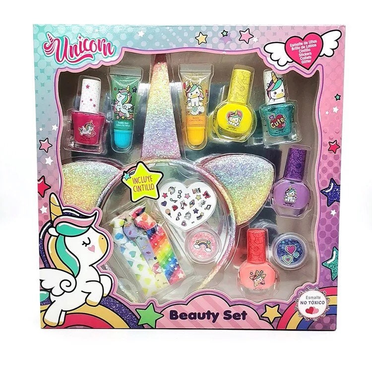 PRIVATE LABEL, 1000 Sets Wholesale Luxury PREMIUM quality Vegan/ Cruelty Free Cute Unicorn Theme Children Beauty Set (13 pcs kit)