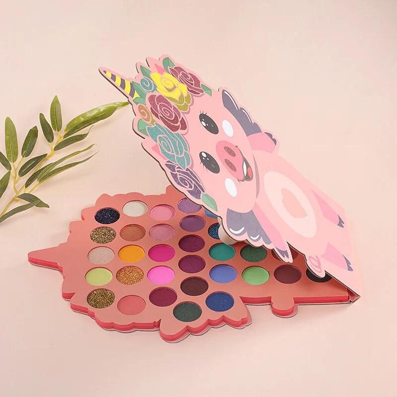 PRIVATE LABEL, 1000 pcs Wholesale Luxury PREMIUM quality Eyeshadow Vendor Cute High Pigment Pressed Makeup, Sweet Girl Pig Theme (35 Shades)