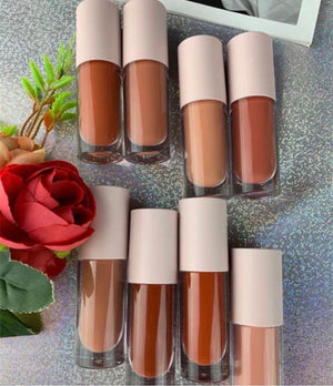 PRIVATE LABEL, Wholesale Luxury PREMIUM quality pre-filled Nude Waterproof Long Lasting Matte Liquid Lipstick . 8 colours (Free Shipping)