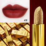 PRIVATE LABEL, Wholesale Luxury PREMIUM quality pre-filled  Gold Waterproof Velvet Long-lasting Lipstick. 6 colours (Free Shipping)
